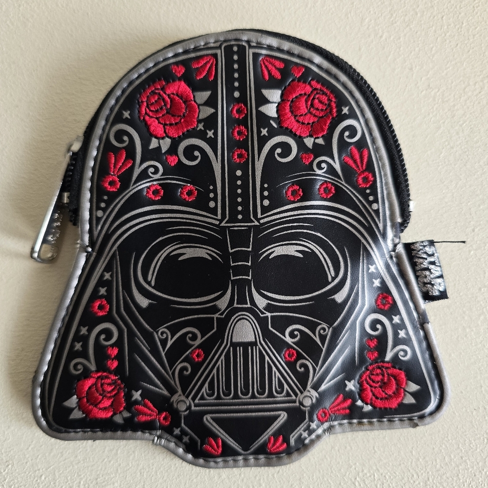 Loungefly Star Wars Black Mini Coin Pouch Darth Vader Rose Zip Pouch